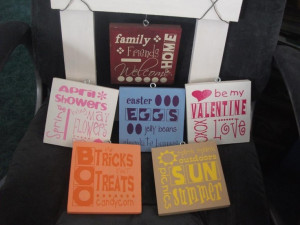 Monthly sayings/quotes for home decor. Really cute!
