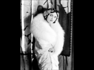 Pola Negri Wearing a White Knee-Length Fur Llate Late 1920s