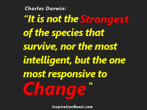It is not the strongest of the species that survive, nor the most ...