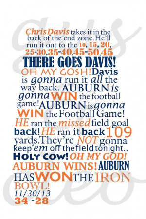 Auburn Canvas Iron Bowl Radio Call 2013 by GusAndCleo on Etsy, $40.00