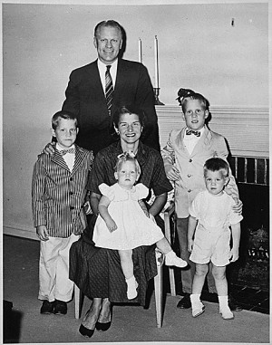 Gerald Ford Children The ford family poses in front