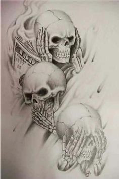 see speak hear no evil more skull skull skull stuff tattoo z speak ...