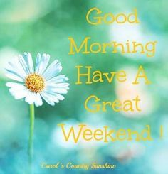 Good morning, have a great weekend! via Carol's Country Sunshine on ...
