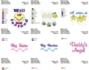 Adorable Baby Sayings Beautiful Emb roidery Designs Collection Pack ...