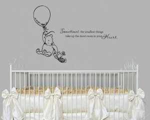 Classic Winnie the Pooh Sometimes the smallest things baby quote vinyl ...
