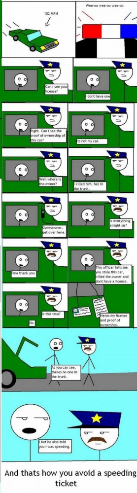 That's how you avoid a speeding ticket