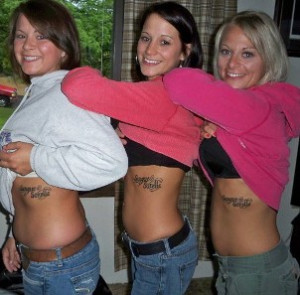 blood sisters matching tattoos ribs