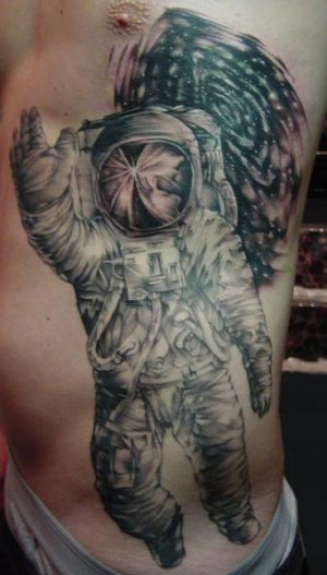 Astronaut Realistic Side Tattoo by Cartel Ink Works
