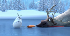 disney disney s frozen trailer released a snowman and a reindeer ...