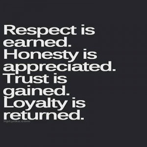 Respect is earned...