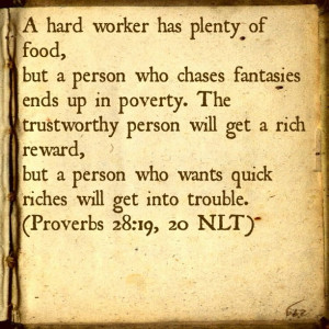 ... to open up the bible. every man should work hard for his family