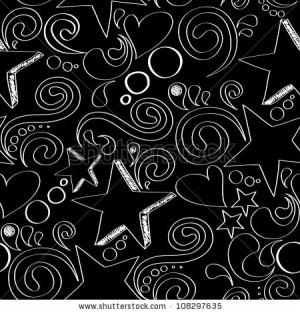 vector seamless texture with hand drawn elements - stock vector