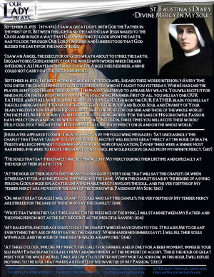 Message from Our Lord Jesus Christ to Saint Faustina (1920s-30s).