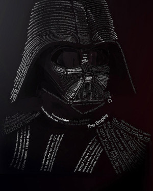Star Wars Typography: Darth Vader Created With His Quotes