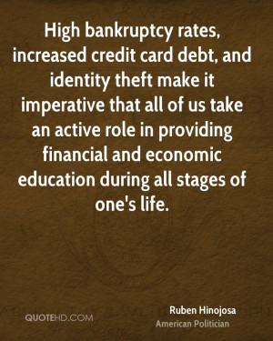 High bankruptcy rates, increased credit card debt, and identity theft ...