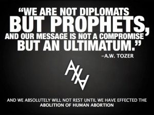 but prophets, and our message is not compromise but an ultimatum ...