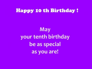 10th birthday message on a card