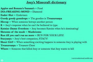 Joey Graceffa Minecraft Dictionary! SOME VERY BAD LANGUAGE but you ...