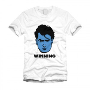 Another blue face shirt, this time with the Winning statement below is ...