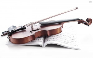Violin and Music Sheet Wallpaper