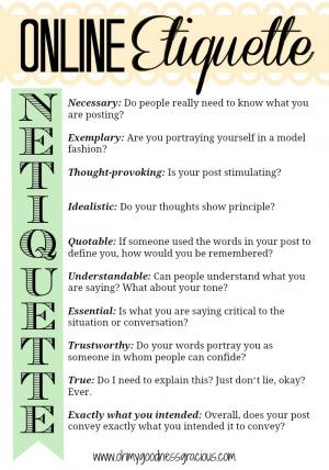 Online Etiquette Tips…Netiquette!