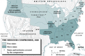 MISSOURI COMPROMISE OF 1820 MAP