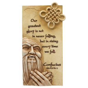 Art in Stone Confucius Quote Wall Hanging With Easel Back