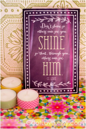Girls camp handouts - Shine quote C.S Lewis - INSTANT download / Young ...
