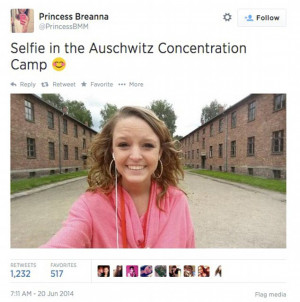 Yes, that is an Auschwitz . Selfie . Just process that for a second.
