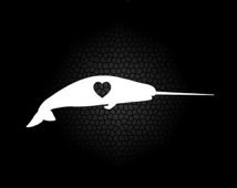 Narwhal Whale Love Heart - Endangered - Auto Window High Quality Vinyl ...
