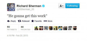 Sherman quotes the famous rap lyric by Loaded Lux.