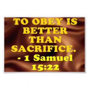 Bible verse from 1 Samuel 15:22. Photo Art