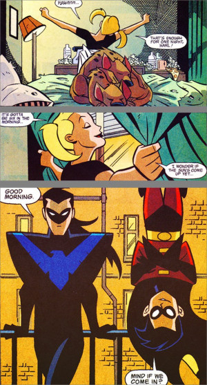 comic, dc, funny, harley quinn, nightwing, robin, dc comic, batzcrazyy