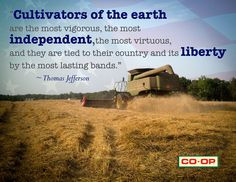 Patriotic quotation about agriculture from Thomas Jefferson. More