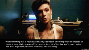 depression inspiration cutting Andy Biersack Black Veil Brides Hero