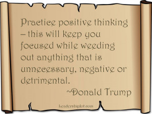 Donald Trump quote on positive thinking