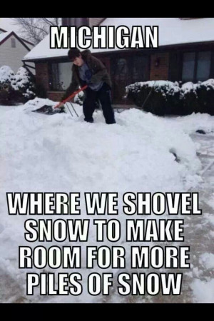 Michigan... where we shovel snow to make room for more snow.