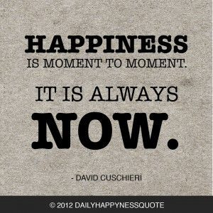 Hppiness is always now-Daily Happyness Quote