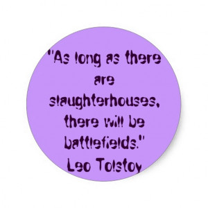 Tolstoy Vegetarian Quote Stickers
