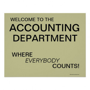 Welcome to Accounting Department poster