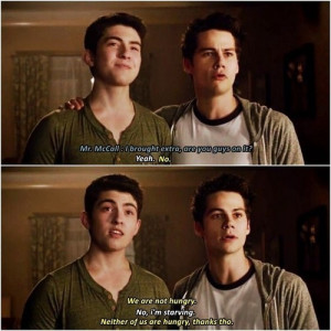 funny, stiles, teen wolf, hungry?, young derek, cousin miguel