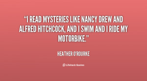 read mysteries like Nancy Drew and Alfred Hitchcock, and I swim and ...