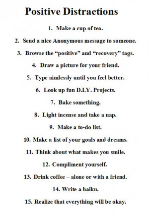Positive Distractions List: Quote About Positive Distractions List ...