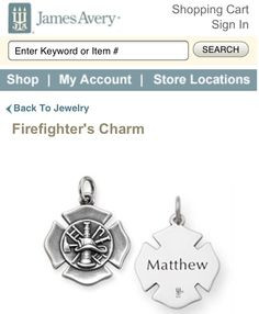 James Avery fd charm. As a firefighter wife I would love to add this ...