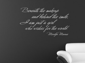 ... Wall Quotes Beneath the Makeup... Marilyn Monroe quote wall decal