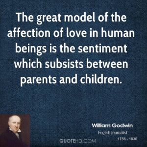 The great model of the affection of love in human beings is the ...