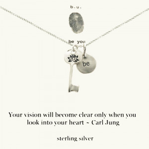 ... Jewelry | b.u. Vision Heart Carl Jung Quote Key Necklace