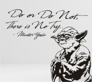 Yoda with 'there is no try' quote vinyl wall by circlewallart, £12.99