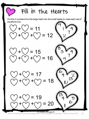 Valentine's Day Math Games, Puzzles and Brain Teasers