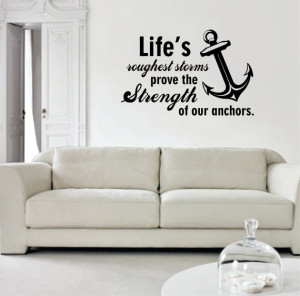 Lifes Roughest Storms Quote Decal Wall Vinyl Art Inspirational Anchor